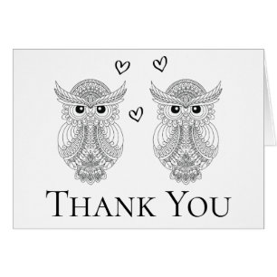 Cute Owl Bedankt Folk Art Native Wedding Party