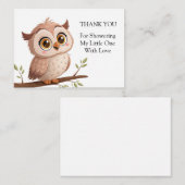 Cute Owl Bedankt Notitiekaartje (Voorkant / Achterkant)