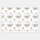 Cute Owl beige and blue waterverf Inpakpapier Vel (Voorkant 2)