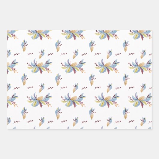 Cute Owl beige and blue waterverf Inpakpapier Vel (Voorkant 2)