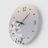 Cute Owl Beige Taupe Numbers Grote Klok (Hoek)