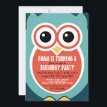 Cute Owl Bird Birthday Invitation Kaart for Kids<br><div class="desc">Verblijfskaart voor kinderen met een schattige cartoon en bloemdecoratie. U kunt de formulering ook aanpassen voor andere gelegenheden zoals vrijgezellenfeest,  trouwuitnodiging,  behalve de datum of het baby shower nodigt uit.</div>