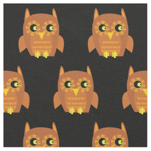 Cute Owl Bird Kind Baby Nursery Black Stof