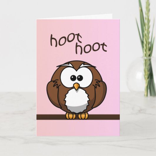 Cute Owl Birthday Greeting Kaart (Voorkant)
