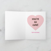 Cute Owl Birthday Greeting Kaart (Binnen)