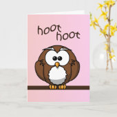 Cute Owl Birthday Greeting Kaart (Gele Bloem)