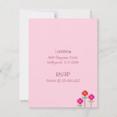 Cute Owl Birthday Invitation Kaart (Achterkant)