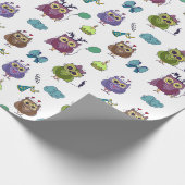 Cute Owl Birthday Pattern | wit Cadeaupapier (Hoek)