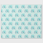 Cute Owl Blue Baby Baby shower Gift Wrap Cadeaupapier (Vlak)