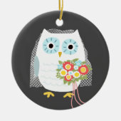 Cute Owl Bride Pas getrouwd Wedding Keepslag Custo Keramisch Ornament (Voorkant)
