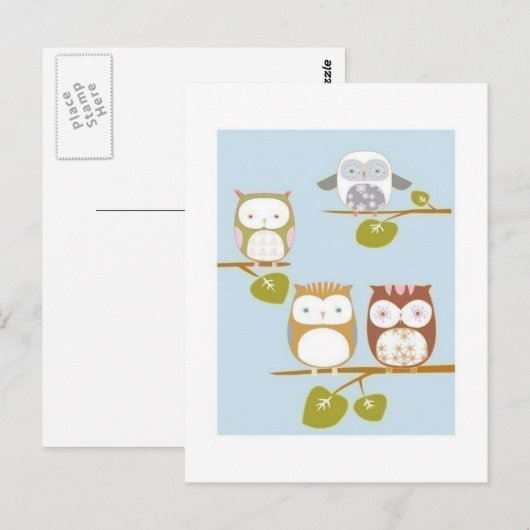 Cute owl briefkaart (Voorkant / Achterkant)