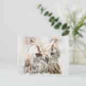 Cute owl briefkaart (Staand voorkant)