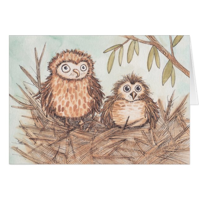 Cute Owl Brothers (Voorkant Horizontaal)