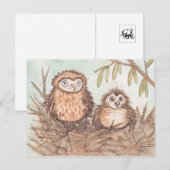 Cute Owl Brothers Briefkaart (Voorkant / Achterkant)