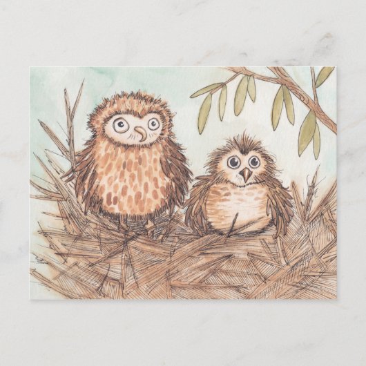 Cute Owl Brothers Briefkaart (Voorkant)