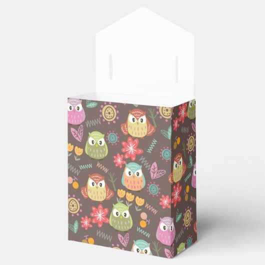 Cute Owl Brown Favor Box Bedankdoosjes (Geopend)