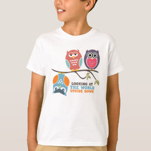 Cute Owl Cartoon Kind T-Shirt die naar de wereld k
