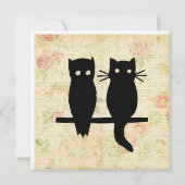 Cute Owl & Cat Notitiekaartje (Achterkant)