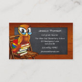 Cute Owl Chalkboard Teacher Visitekaartje (Voorkant)