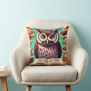 Cute owl Character reading Book Drijpkussen Kussen