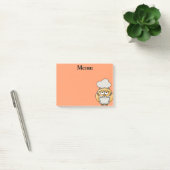 Cute Owl Chef Menu Oranje Post it Note (Kantoor)