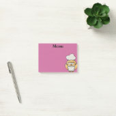 Cute Owl Chef Menu Pink Post it Note (Kantoor)