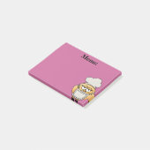Cute Owl Chef Menu Pink Post it Note (Schuin)