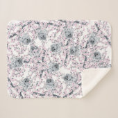 Cute Owl Cherry Blossom Sherpa Deken (Voorkant (horizontaal))