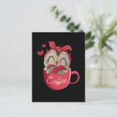 Cute Owl Coffee Mok Funny Owl Lover Briefkaart (Staand voorkant)