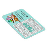 Cute Owl Couple Blauwgroen Snowflakes 2020 Mini Ca Magneet (Rechterzijde)