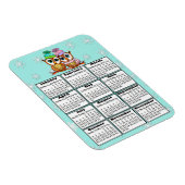 Cute Owl Couple Blauwgroen Snowflakes 2020 Mini Ca Magneet (Rechterzijde)
