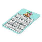 Cute Owl Couple Blauwgroen Snowflakes 2020 Mini Ca Magneet (Linkerzijde)