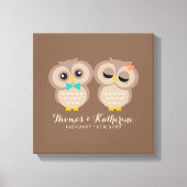 Cute Owl Couple Canvas Afdruk (Voorkant)