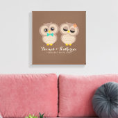 Cute Owl Couple Canvas Afdruk (Insitu (Woonkamer))