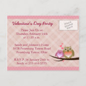 Cute Owl Couple Full of Love Heart Invitation Uitnodiging Briefkaart (Achterkant)