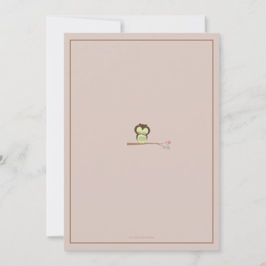 Cute Owl Couple Gender openbaart de Uitnodiging va (Achterkant)