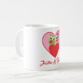 Cute Owl Couple in Love Koffiemok (Voorkant links)