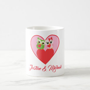Cute Owl Couple in Love Koffiemok