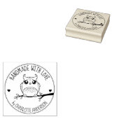 Cute Owl, Custom Handmade with Love, Rubberstempel (Gestempeld)