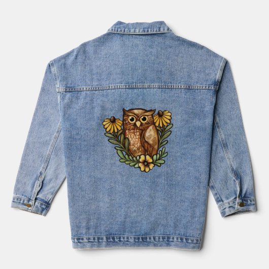 Cute Owl Denim Jacket (Achterkant)