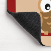 Cute Owl die in een boom zit Muismat (Hoek)