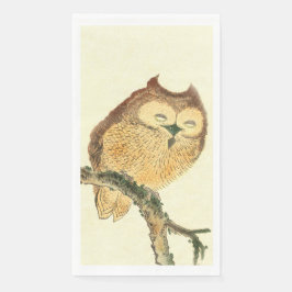 Cute Owl - Elegant Japanese Fine Art Servet