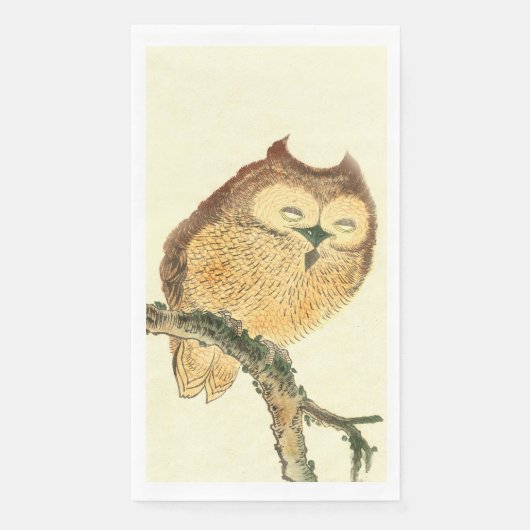 Cute Owl - Elegant Japanese Fine Art Servet (Voorkant)
