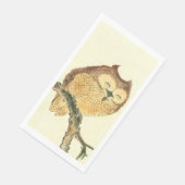 Cute Owl - Elegant Japanese Fine Art Servet (Hoek)