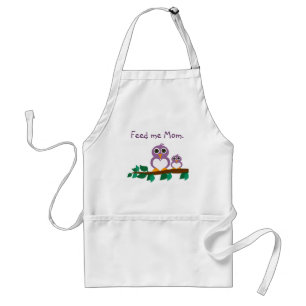 Cute owl en baby on tree standaard schort