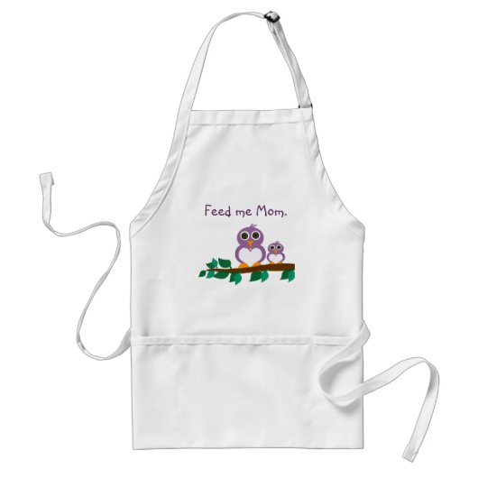 Cute owl en baby on tree standaard schort (Voorkant)
