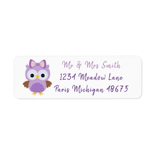 Cute Owl Etiket (Voorkant)