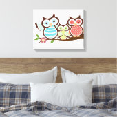 Cute Owl Family Canvas Afdruk (Insitu (Slaapkamer))