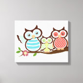 Cute Owl Family Canvas Afdruk (Voorkant)