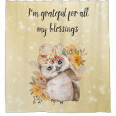 Cute owl Farmhouse romantic wallpaper Douchegordijn (Voorkant)